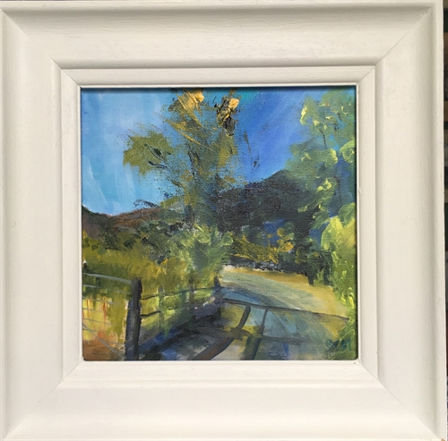 On the way Home- 5B-  with a hand-painted and beeswax polished wooden frame.   By Sarah Heelis